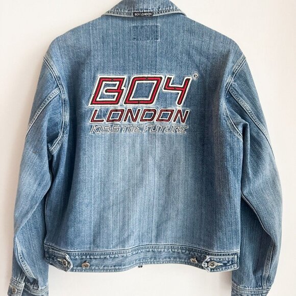 Vintage Boy London Denim PAtchowrk Distressed Jacket M - Picture 6 of 8